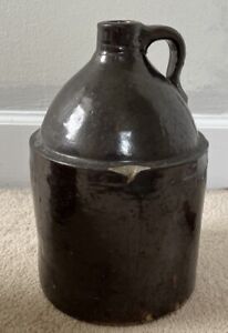 Antique Gallon Beehive Albany Brown Slip Glazed Stoneware Crock Jug Whiskey