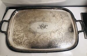 Antique Eg Webster And Son Silverplate Tray 19thc 1800s Large 25 X 15