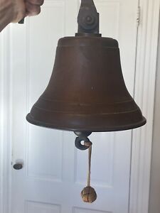Antique 19th Early 20th C Heavy Bronze Maritime Ships Bell Seahorse Hallmark