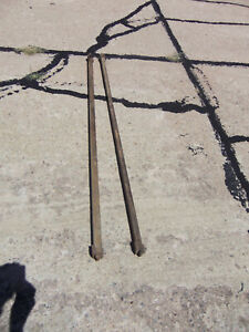 Pair Of Antique Metal Iron Bed Rails Drop In Cone Shaped Ends 74 Long