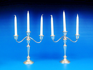 Pair Of 3 Light Gorham Weighted Sterling Silver Candelabra Candle Holder 11 1 2 