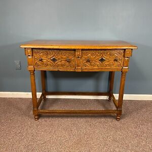 Ca 1800 Or Earlier European Fruitwood 2 Drawer Huntboard Console Table
