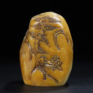 Chinese Natural Shoushan Stone Handcarved Exquisite Figure Seal 14958