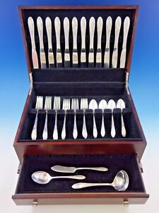 Virginian By Oneida Sterling Silver Flatware Service For 12 Set 51 Pieces