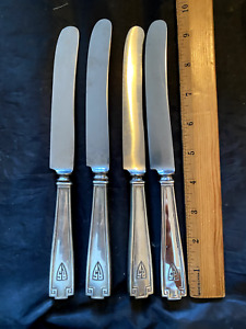 Gorham Etruscan Sterling Silver Set Of 4 True Dinner Knives 9 3 4 Monogrammed