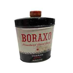 Vintage 1940 S Boraxo Powdered Hand Soap Tin 8oz 