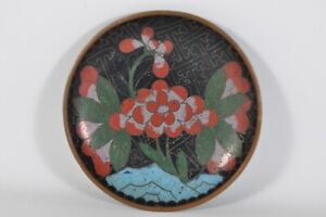 Fine Antique Chinese Qing Dynasty Cloisonne Enamel Saucer Dish Plate Scholar Art