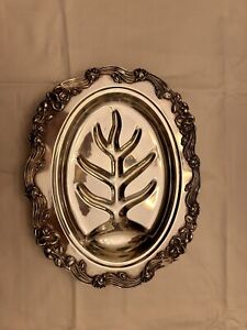 Gorgeous One Of A Kind Victorian Style Meat Serving Tray Sterling On Copper 