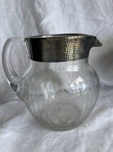 Antique Hawkes Cut Glass Sterling Overlay Pitcher
