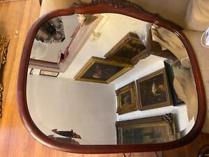 Large Stunning Antique Crested Wall Mirror 37 5 Wide X 35 0 Tall