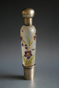 Antique Art Nouveau Glass Absithe Bottle Possibly Daum Or Montjoye