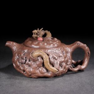 Vintage Chinese Handmade Yixing Zisha Teapot Purple Clay Teapot Teaware 300ml