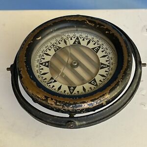 Vintage Wilcox Crittenden Brass Compass Ship Wwii Era Nautical Maritime 44 4 Usa