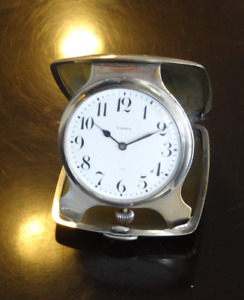 Antique Made For Tiffany Co Sterling Swiss Travel Pocket Clock
