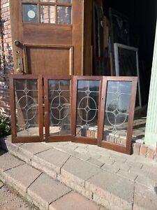 Sg 4499 Set A For Antique Leaded Glass Cabinet Doors 16 5 X 36
