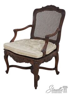 63794ec French Louis Xv Cane Back Carved Armchair