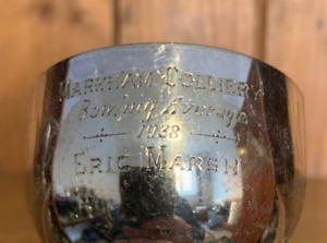 1938 Markham Colliery Mining Derbyshire Vintage Silver Plate Trophy Loving Cup