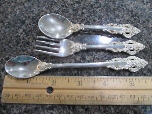 Vintage Silverplate 3 Pc Baby Toddler Flatware Set Towle