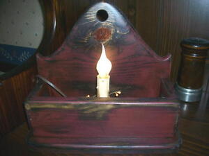 Colonial Primitive Candle Box Trinket Box Wax Finish