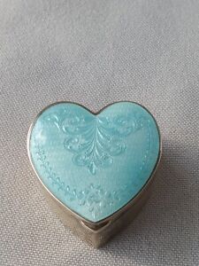 Rare Sterling Blue Enamel Rouge Trinket Box Pendant W Puff A Must Have See