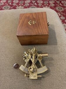Vintage Nautical Sextant Maritime Ship Navigational Instrument In Box Mg 
