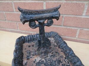 Vintage Old Weathered Cast Iron Metal Boot Shoe Scraper And Mud Tray