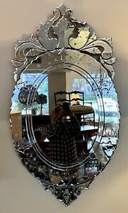Large Vintage Murano Glass Mirror Gorgeous Excellent Condition