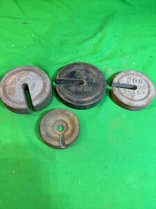 3 Miscellaneous Antique Cast Iron Weights 1 1 2 2 1 2 Lbs