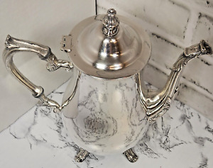 Vtg Silver Plated Coffee Tea Pot Pitcher Wm Rogers 10 Tall I S Co Circa 1940s