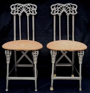 Antique Art Nouveau Arts And Crafts Era Folding Boudoir Theater Garden Chairs