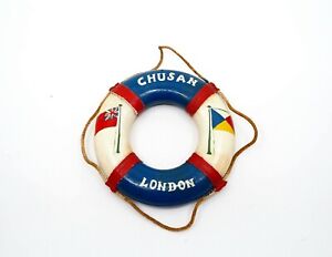 Vintage 1950 S Wooden Ships Life Ring Buoy From British Ocean Liner Ss Chusan