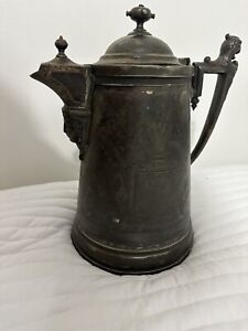 Gorgeous Designed Jas Stimpson Patented Silverplate Water Pitcher