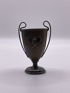 Antique 1903 Miniature Tennis Trophy Sterling Base Copper Middle Unique Award 
