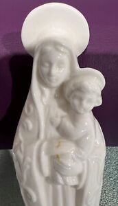 Figurine Of Madonna And Child Lefton White Porcelain Japan