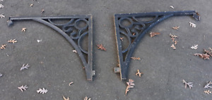 Pair Antique Large Cast Iron Balcony Brackets Architectural Salvage Victorian