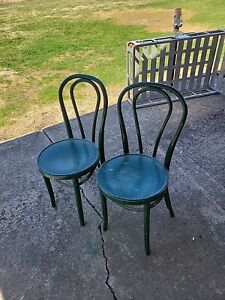 2 Antique Bentwood Cafe Bistro Ice Cream Chair Green