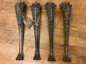 Vintage Lot Of 4 Ornate Claw Feet Metal Table Legs Hardware