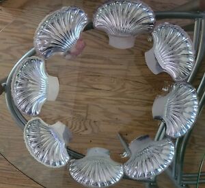 8 Vintage Silver Plated Clam Shell Trinket Dishes Jewelry Holders Beach Decor