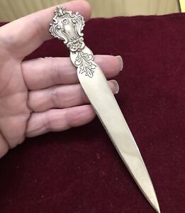 Antique Art Nouveau Sterling Silver Letter Opener Paper Knife Signed Bonfim