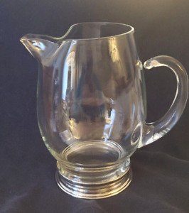 Vintage 1970 S Wallace Sterling Silver Glass Cocktail Bar Pitcher