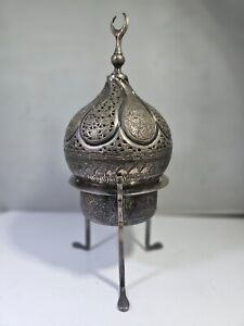 Antique Islamic Silver Alloy Incense Burner Hallmarked