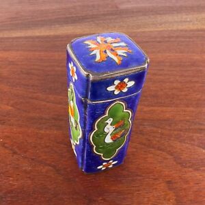 Chinese Sterling Silver Enamel Box Colorful Birds Flowers No Monogram