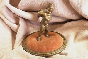 Pincushion With Bronze Child Pincushion With Bronze Child 19th Century