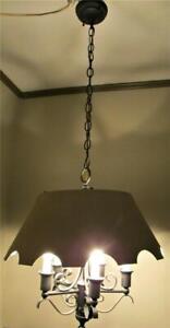 Art Deco Hanging Fixture 5 Light Chandelier Metal Gothic Lamp Shade Black Chain