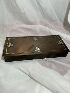 Vintage Silver Crest Sterling Bronze Box Buffalo Ny Dresser Cigarette 8 5 Deco