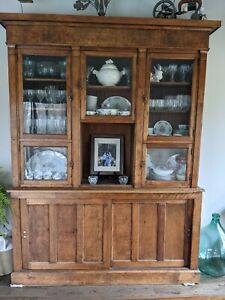 Antique Country Store Cabinet Hutch Step Back Cupboard