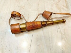 New Antique Brass Leather Telescope Pirate Vintage Nautical Spyglass Marine