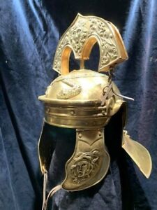 Nautical Vintage Authentic Replica 18 Guage Brass Medieval Cavalry Roman Helmet