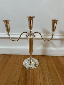 Silver Played 3 Light Candelabra Set Of 2 Brand New In Boxes 