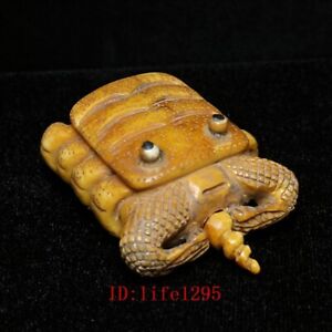 2 5 Inch Asian China Old Hand Carved Lovely Crab Statue Snuff Bottle Collection